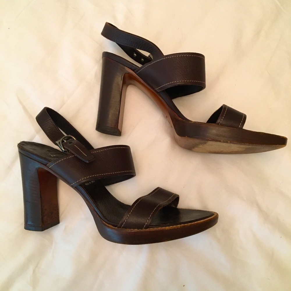 Prada Brown Leather Sandals